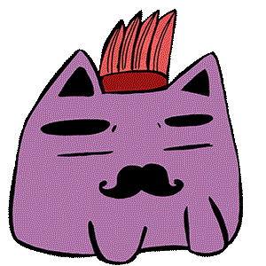 Serious Cat Sticker by Florens Debora