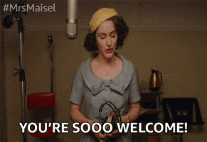 You Are Welcome Rachel Brosnahan GIF by The Marvelous Mrs. Maisel