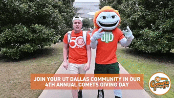 Student Life Mascot GIF by UT Dallas Comet Life