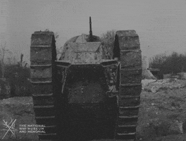 NationalWWIMuseum black and white military tank footage GIF