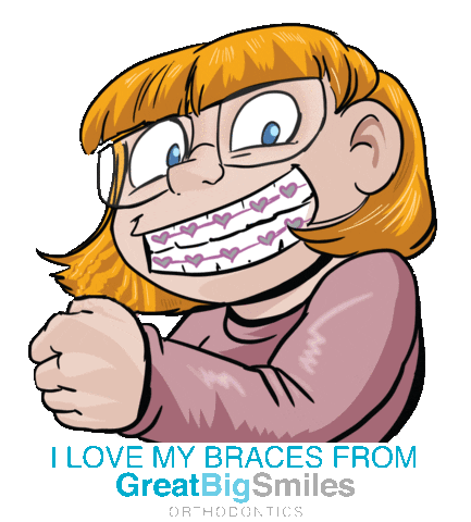 Braces Orthodontist Sticker by Great Big Smiles Orthodontics for iOS ...
