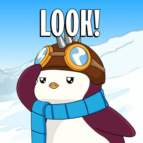 Looking Over There GIF by Pudgy Penguins