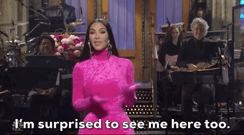Surprised Kim Kardashian GIF by Saturday Night Live - Find & Share on GIPHY