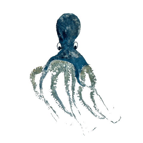 Octopus Sticker By Gyotaku Gif
