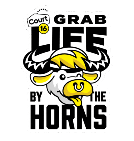 Bull Horns Sticker by Court 16 - Tennis & Pickleball