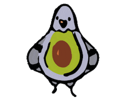 Avocado Pigeon Sticker by Samorząd Studentów Wydziału Polonistyki UJ