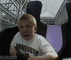 scared roller coaster GIF