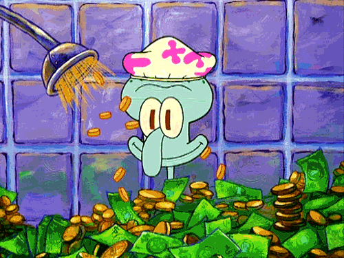 rich free money GIF by SpongeBob SquarePants