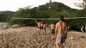 AppSumo beach volleyball sunset costa rica GIF