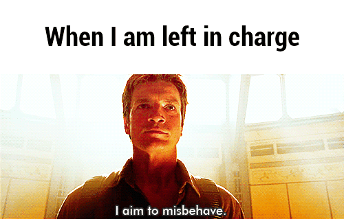 Image result for i aim to misbehave gif