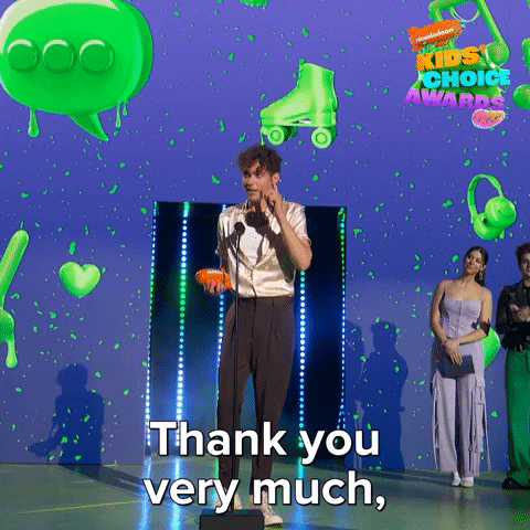 Thank You Very Much Nickelodeon GIF by Kids' Choice Awards