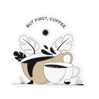 Working But First Coffee Sticker by roisarts