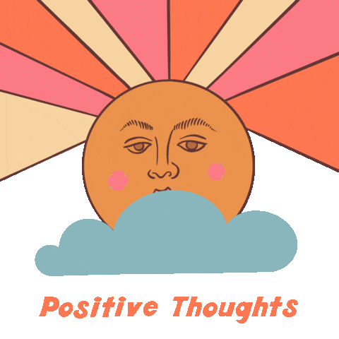 Think Positive Mental Health Sticker by Cat Willett