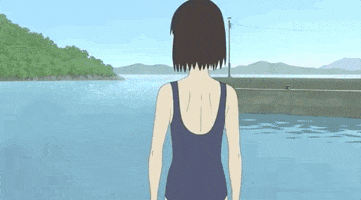 Hiroyuki Okiura Swimming GIF by All The Anime — Anime Limited