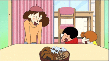 Shinchan anime laugh family japan GIF
