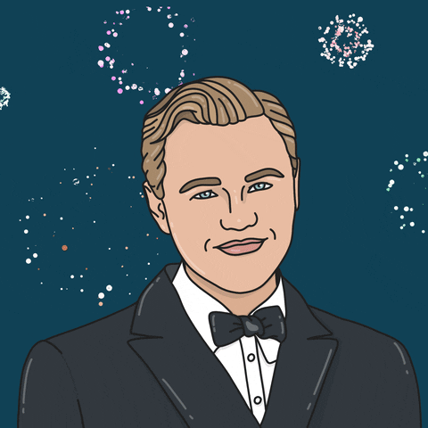 Gif Party Celebrate Star Cheers New Year Happy New Year Fireworks Leonardo Dicaprio Happynewyear New Years New Years Eve Spark Sparkly Great Gatsby 21 23 22 Celebbynora Newyearsbynora