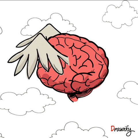 Thinking Flying GIF by Drawify