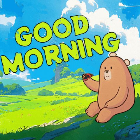 Good Morning Hello GIF by Bill the Bear by billthebear
