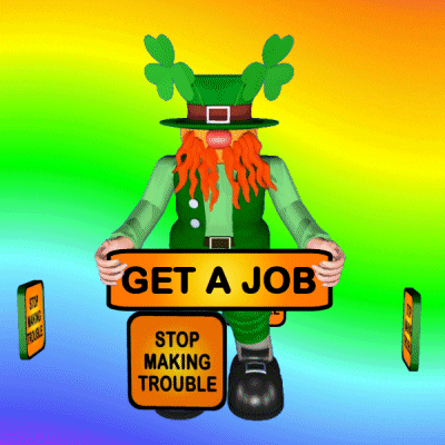 Get A Job Leprechaun GIF