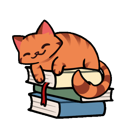 Kitty Book Sticker by Lofi Girl