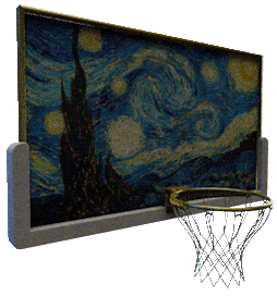 van gogh basketball STICKER by Scott Gelber