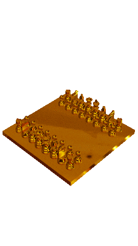 Gold Chess Sticker by modelvault3d