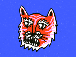 okmotionclub animation illustration tiger roar GIF