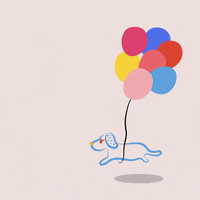 Balloons Dachshund GIF