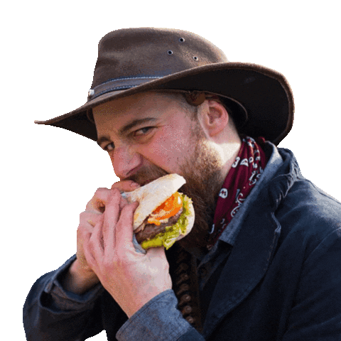 Burger Eating Sticker by Blackgang Chine