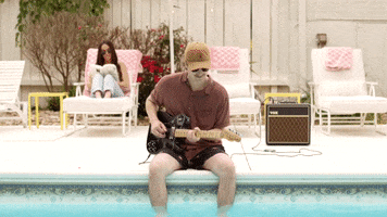 Playing Guitar By The Pool GIF by Owen Riegling