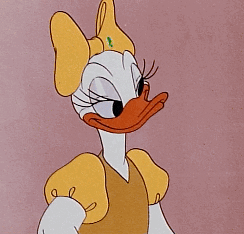 daisy duck shrug GIF