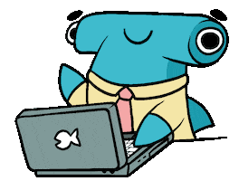 Angry Hammerhead Shark Sticker