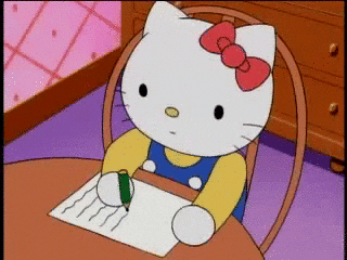  writing hello kitty GIF
