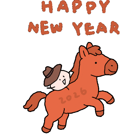 Happy New Year Horse Sticker