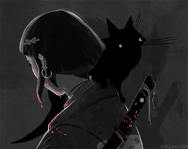 Black Cat Animation By Sam Ballardini Find And Share On Giphy