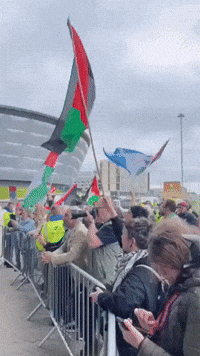 Pro-Palestinian and Climate Demonstrators Gather at Barclays AGM in Glasgow