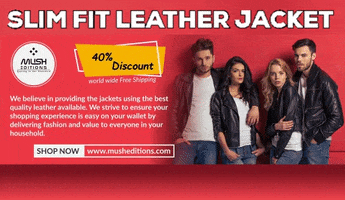 Slim Fit Leather Jacket GIF
