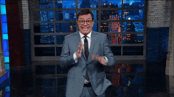 Happy Eeeee GIF by The Late Show With Stephen Colbert