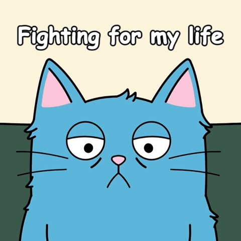 Blue Cat Struggle GIF