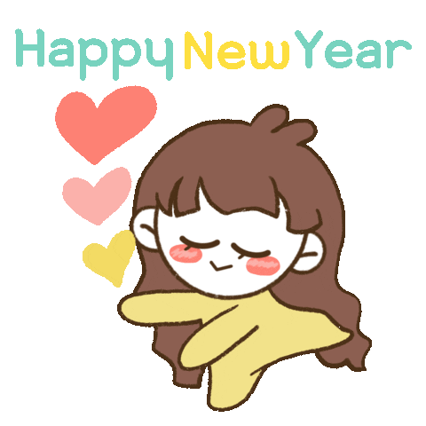 Happy New Year Heart Sticker