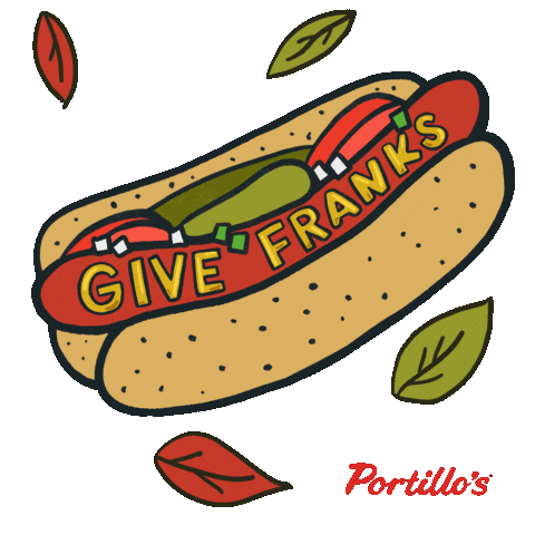 Thanksgiving Hotdog Sticker by Portillo's Hot Dogs