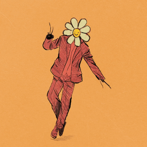 studioaka animation dancing flower man GIF