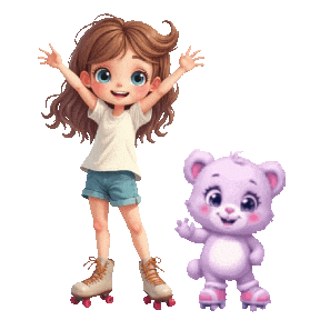 Boys Girls Roller Skating Sticker