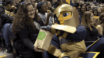 UNCGreensboro sports eating mascot popcorn GIF