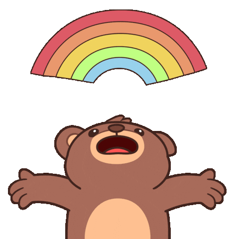 Teddy Bear Rainbow Sticker by BEARISH