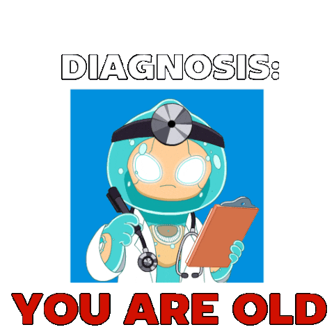 You Are Old Happy Birthday Sticker by Masters of Mayhem