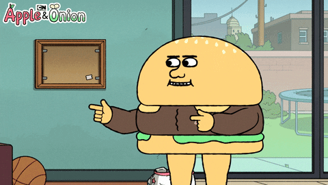 yes, thumbs up, point, good job, bro, cartoon network, relatable, finger  guns, get it, aye, apple and onion, you get it, burgers trampoline – GIF
