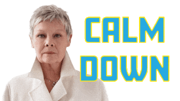 Calm Down Judi Dench Sticker by Becoming Nancy