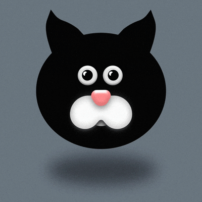 Yujin_Drawing cat 3d blackcat sweetcat GIF