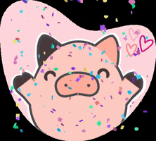 todochanchovinilos happy party pig confetti GIF